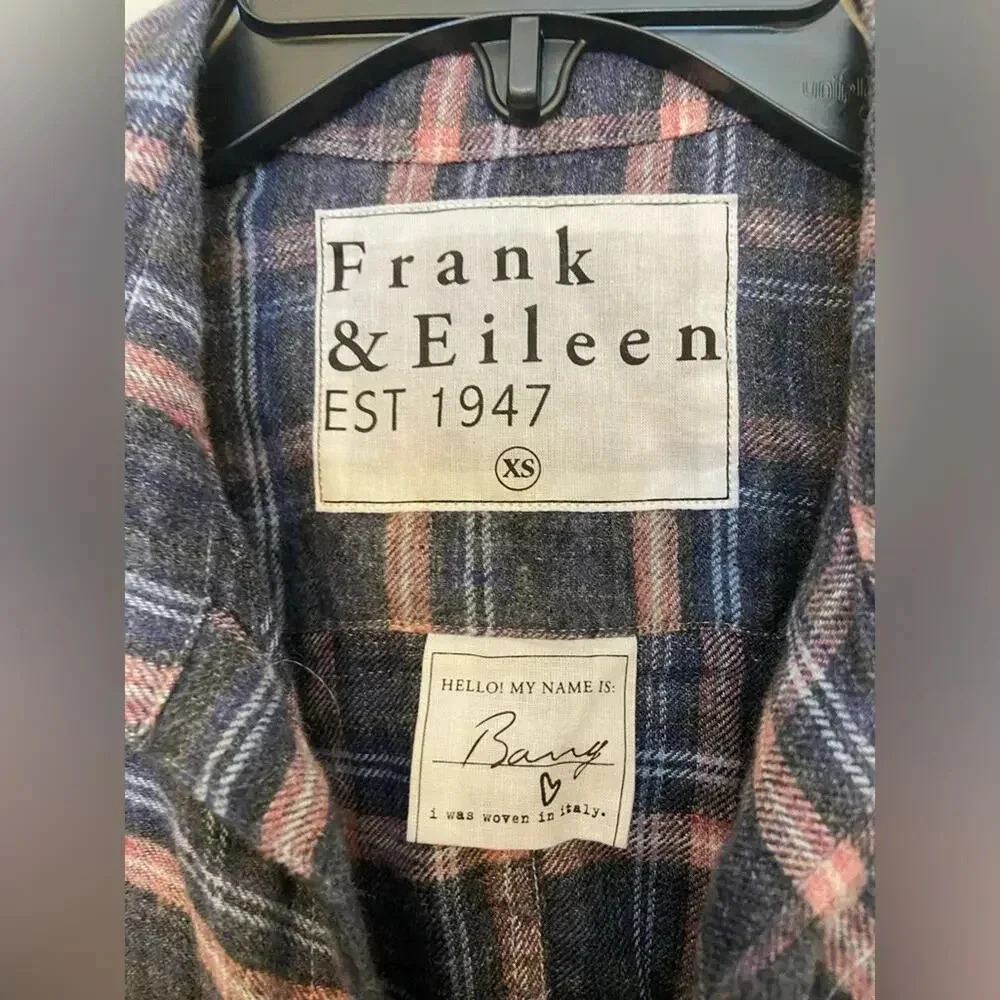 Frank & Eileen Barry Linen Plaid Long Sleeve Button Down Size XS - Picture 7 of 12